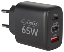 MOJOGEAR CHARGE+ COMBO: 65W CHARGEUR AVEC USB-C CABLE 1.5 METRES