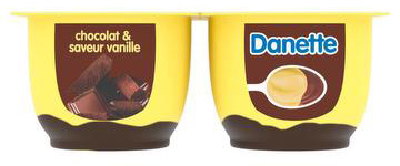DANONE DANETTE DOUBLE SAVEURS CHOCOLAT & SAVEUR VANILLE