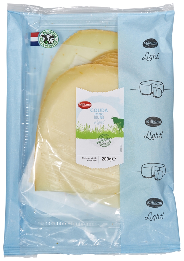 Test MILBONA (LIDL) GOUDA JEUNE LIGHT Testachats santé